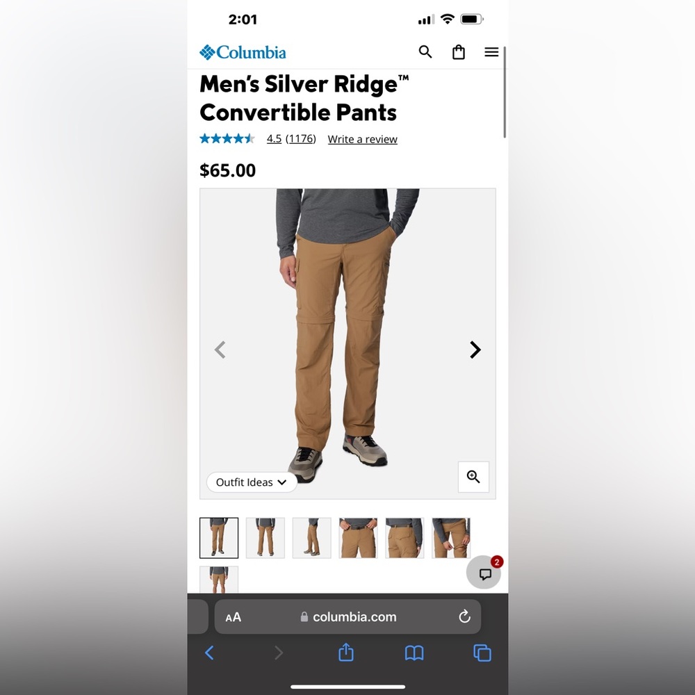 Men’s Columbia Convertible pants